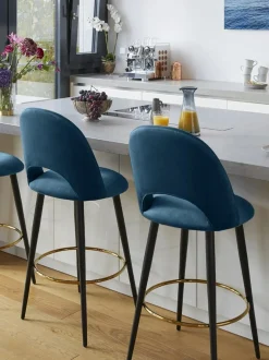 Taburete Alto De Terciopelo Rachel