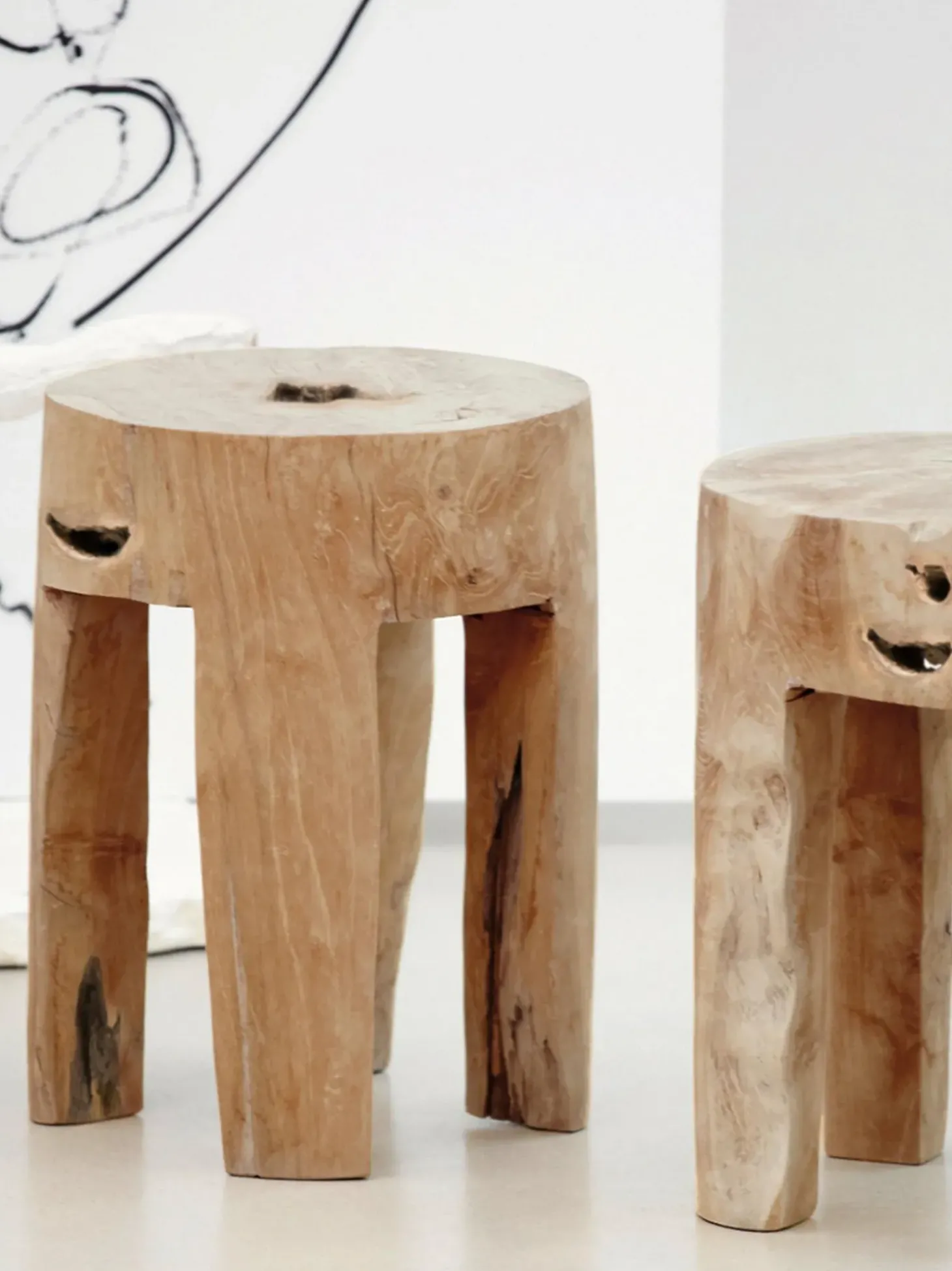 Taburete De Teca Java