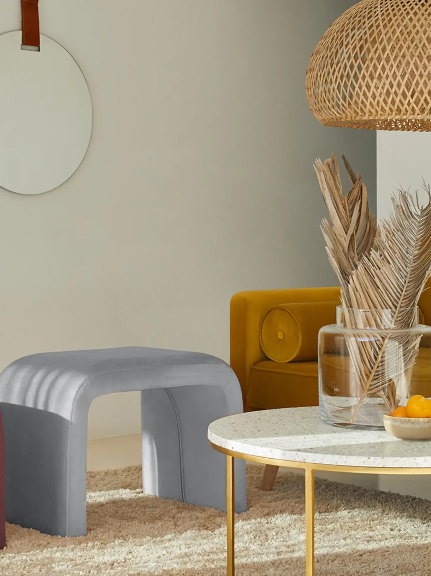 Taburete De Terciopelo Penelope