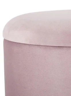 Taburete De Terciopelo Polina, Con Espacio De Almacenamiento
