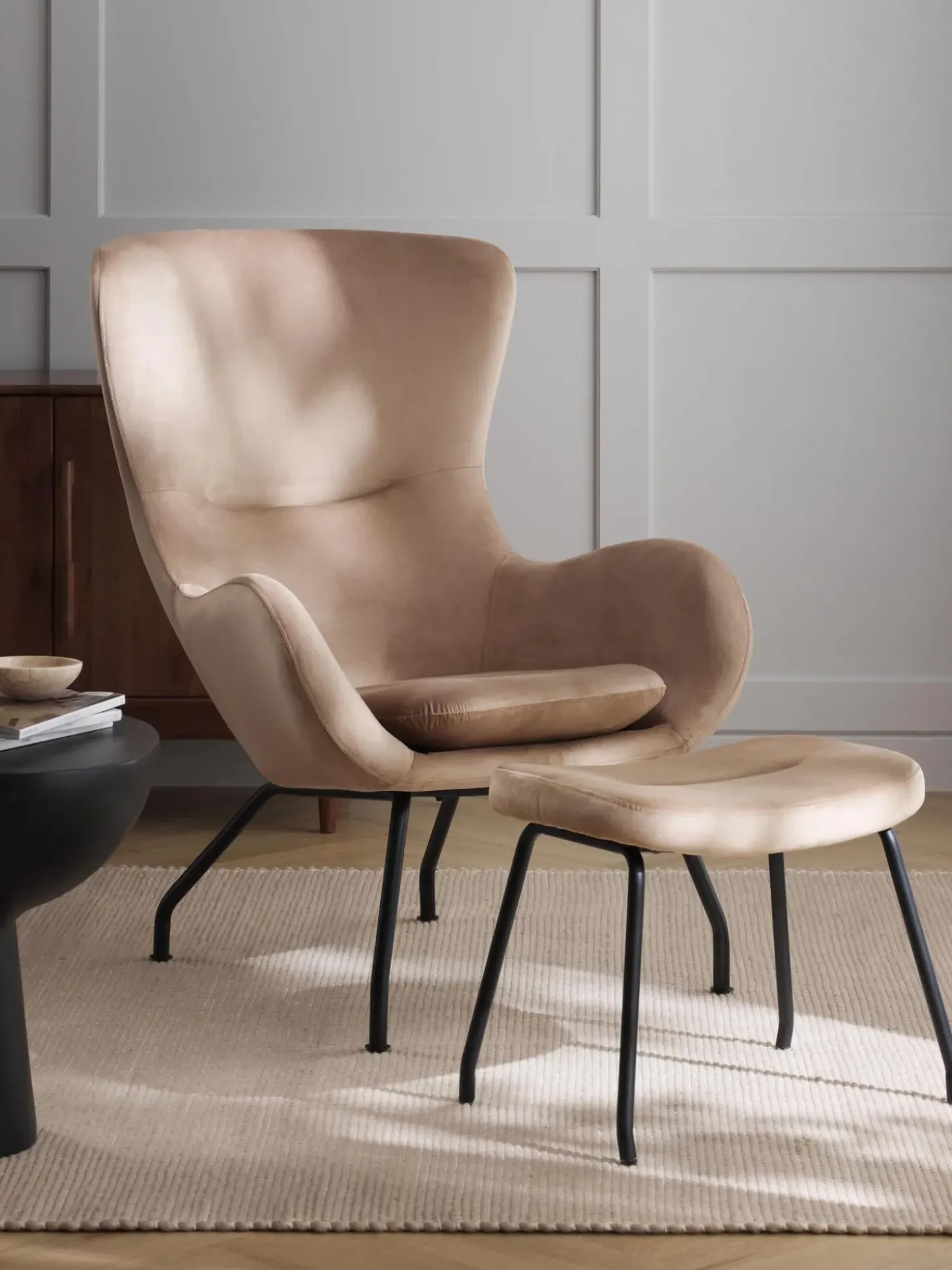 Taburete De Terciopelo Wing