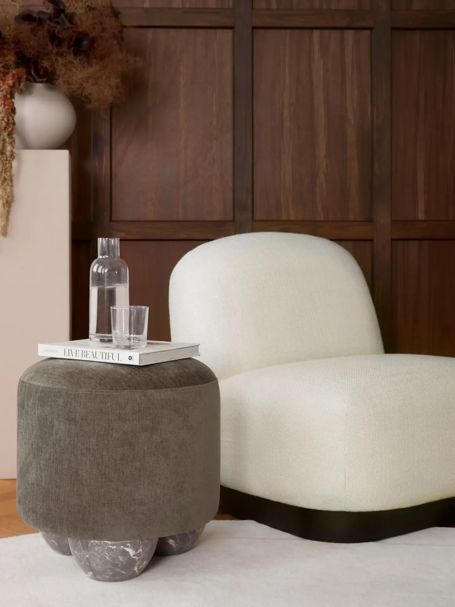 Taburete Tapizado Lino