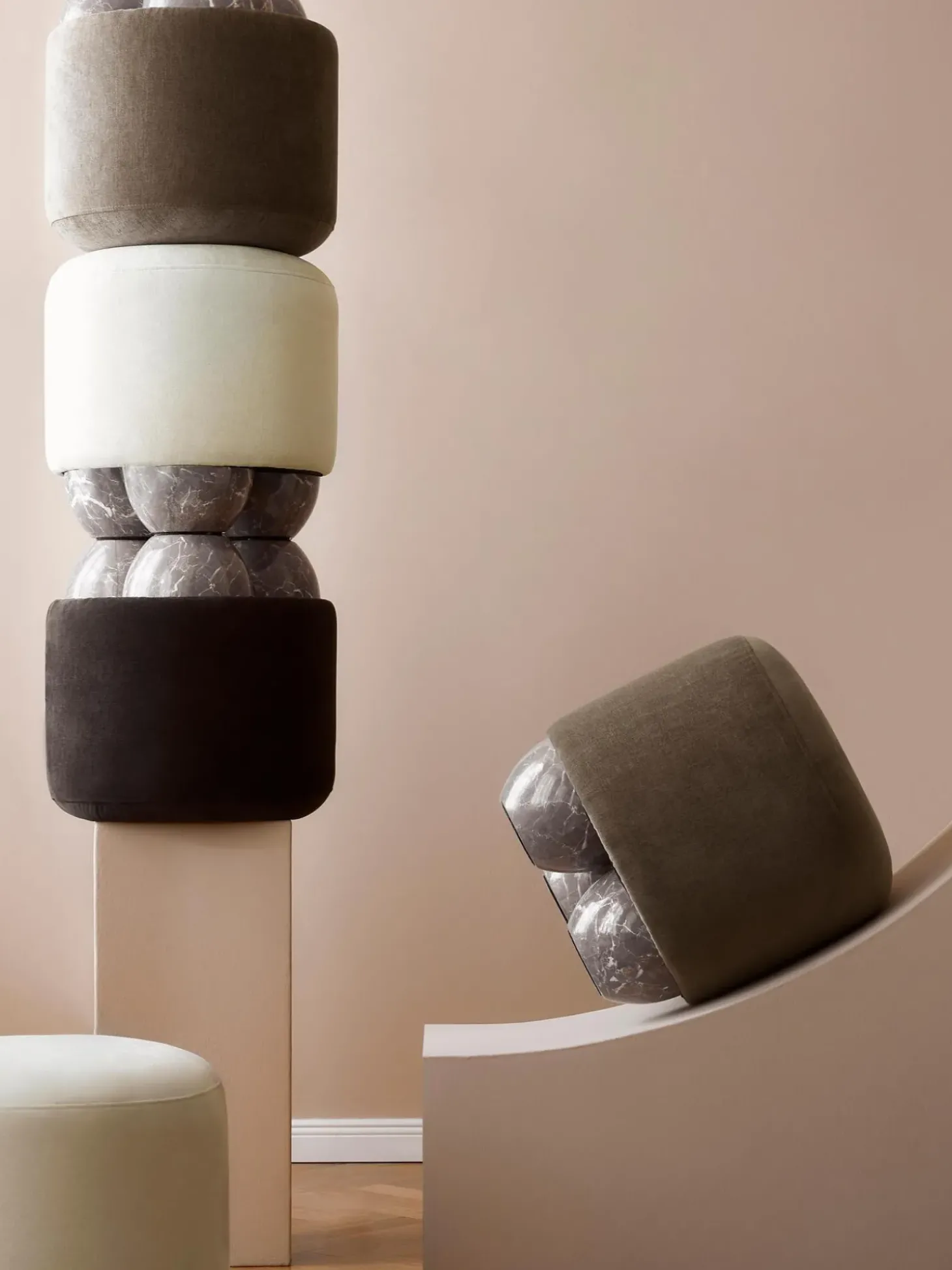 Taburete Tapizado Lino