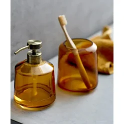 Vaso Cepillo De Dientes De Vidrio Vintage