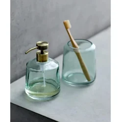 Vaso Cepillo De Dientes De Vidrio Vintage