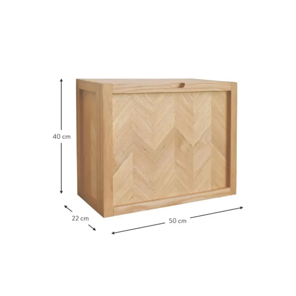 Zapatero De Pared De Roble Herringbone